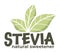 Stevia sweetener vector logo template. Green leaf of sugar