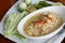 Stew crab with coconut milk dip and fresh vegatables