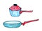 Stew and frying pans watercolor clip art