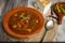 Stew of lentils with chorizo and pork