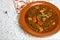 Stew of lentils with chorizo and pork