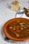 Stew of lentils with chorizo and pork