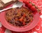 Stew of minced meat and beans