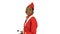 Stewardess afro american looks in the mirror and paints her face with blushes. Alpha channel