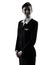 Stewardess cabin crew woman standing isolated silhouette