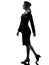Stewardess cabin crew woman walking isolated silhouette