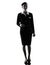 Stewardess cabin crew woman walking isolated silhouette