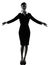 Stewardess cabin crew woman welcoming isolated silhouette