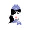 Stewardess in a garrison cap and a scarf. Avatar