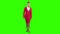 Stewardess goes and welcomes those around her . Green screen. Slow motion