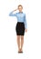 Stewardess making salute gesture