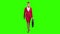 Stewardess walks with a briefcase in her hands. Green screen. Slow motion