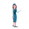 Stewardess woman in uniform and hat airport crew worker professional occupation concept female cartoon character full