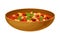 Stewed Beans with Chickpea and Carrot as Egyptian Dish Vector Illustration