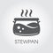 Stewpan black flat icon. Pot or cooking pan pictogram