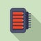 Stick battery charger icon, flat style