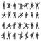 Stick characters. Posture icon action figures symbols human body silhouettes vector simple collection