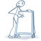 Stick figure with advertising stand