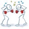 Stick figure as boxer and boxing