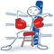 Stick figure as a boxer in the corner