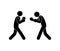 Stick figure boxing icon, boxers duel