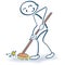 Stick figure with a broom