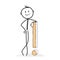 Stick Figure Cartoon - Stickman with an Exclamation Point Icon.