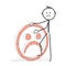 Stick Figure Cartoon - Stickman with a Mad, Bad, Sad Smiley Icon