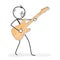 Stick Figure Cartoon - Stickman Rocking the Stage with a Guitar