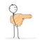 Stick Figure Cartoon - Stickman Shows the Direction with a Hand