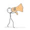 Stick Figure Cartoon - Stickman Yelling Into a Megaphone Icon.