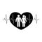 Stick figure couple. Man and woman in love vector illustration. Boyfriend and girlfriend holding hands pictogram icon.
