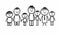 Stick Figure Family With George, Oliver, William, Jack, Mia, Charlotte, Amelia
