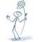 Stick figure with a flower lolly