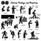 Stick figure human people man action, feelings, and emotions icons alphabet C.