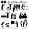 Stick figure human people man action, feelings, and emotions icons alphabet R.