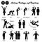 Stick figure human people man action, feelings, and emotions icons starting with alphabet B.