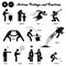 Stick figure human people man action, feelings, and emotions icons starting with alphabet B.