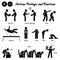 Stick figure human people man action, feelings, and emotions icons starting with alphabet B.