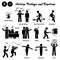 Stick figure human people man action, feelings, and emotions icons starting with alphabet B.