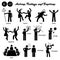 Stick figure human people man action, feelings, and emotions icons starting with alphabet C.