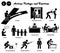 Stick figure human people man action, feelings, and emotions icons starting with alphabet C.