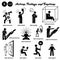 Stick figure human people man action verb icons alphabet S.