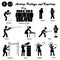 Stick figure human people man action verb icons alphabet S.