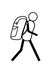 Stick Figure Man Traveler Backpack Hiking