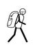 Stick Figure Man Traveler Backpack Hiking