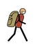 Stick Figure Man Traveler Backpack Hiking