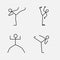 Stick figure men doing karate