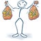 Stick figure with moneybags and percentages