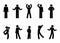 Stick figure positions set man